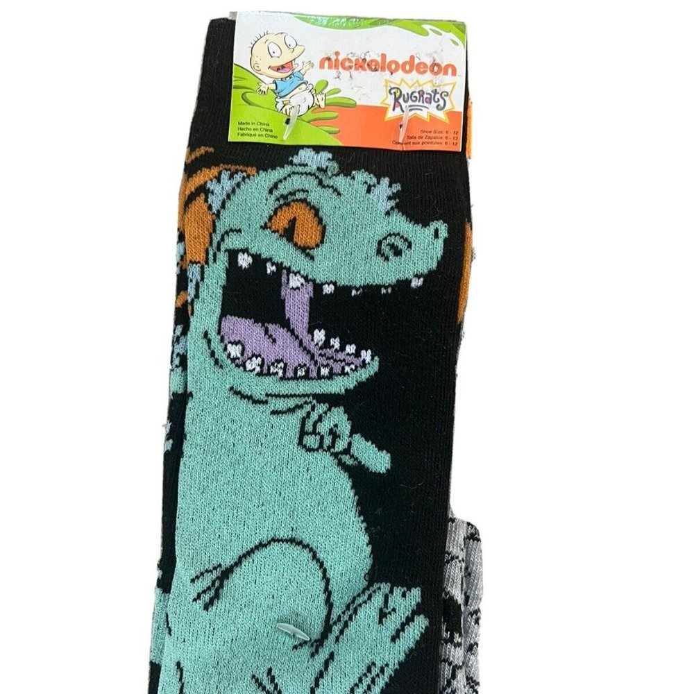 NICKELODEON RUGRATS SOFT KIDS SOCKS 2 PAIRS HIGH CREW KIDS SHOE SIZE:6-12 NWT